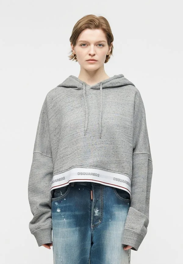 Худи укороченного кроя onion Dsquared2, Grey Melange