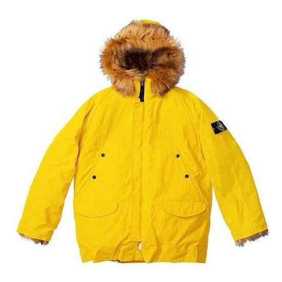 

Куртка x stone island formula steel reversible faux fur parka 'yellow black' Supreme, желтый