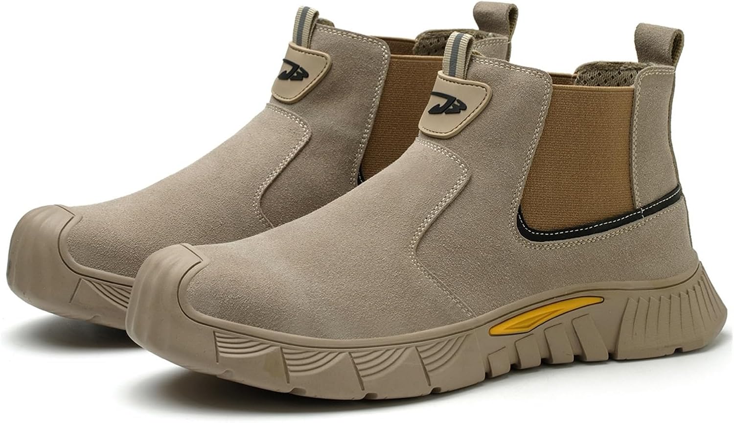 

Мужские слипоны-челси на щиколотке, мягкие и удобные замшевые туфли, кожаные с круглым носком, для активного отдыха, повседневные лоферы для мужчин Generic, хаки