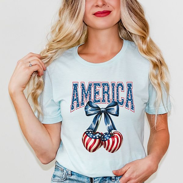 

Футболка с коротким рукавом America flag cherries coquette Simply Sage Market, Ice Blue