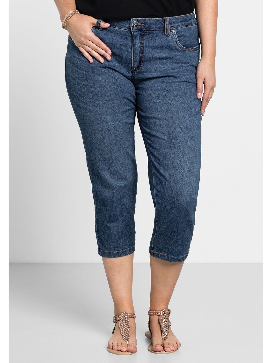 

Джинсы sheego Capri, цвет blue Denim