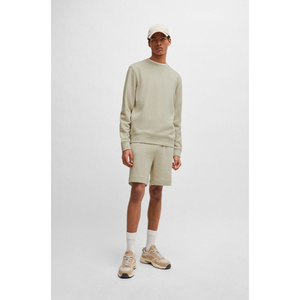 

Толстовка свободного кроя из хлопковой махры с нашивкой-логотипом BOSS, цвет Light Beige