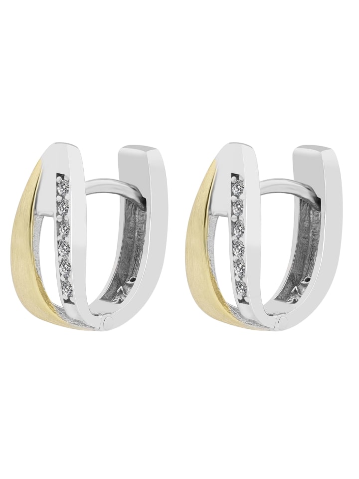 

Adeliás Женские серьги - серьги-кольца на шарнирах из серебра 925 пробы с кубическим цирконием в серебре