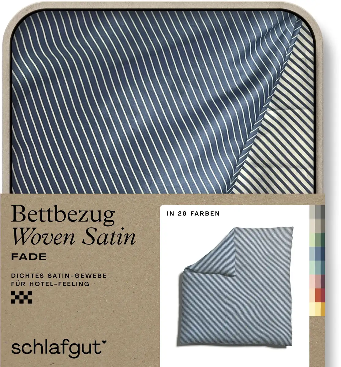 

Пододеяльник Schlafgut Woven Satin Fade с цветовым градиентом, серый
