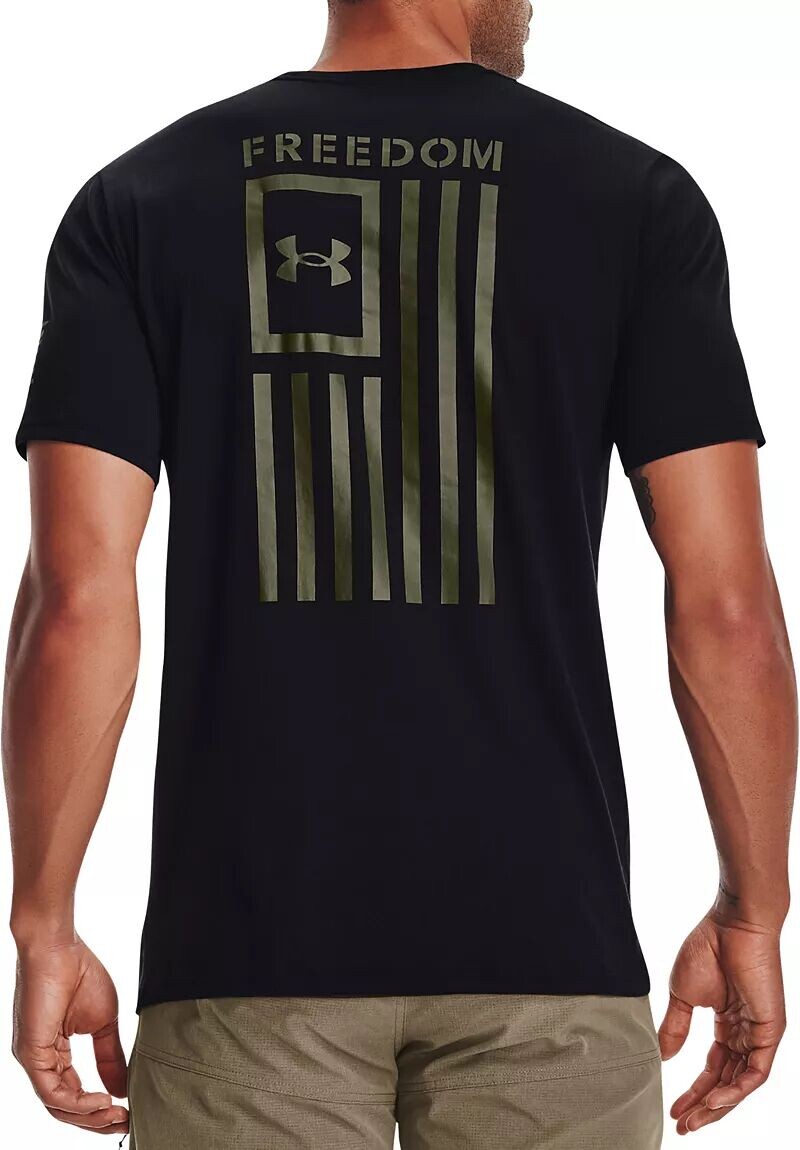 

Мужская футболка с рисунком флага свободы Under Armour New, черный