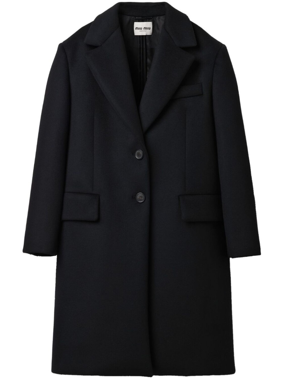 

Miu Miu virgin wool-blend velour coat, черный