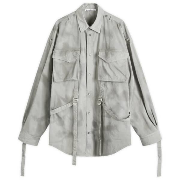 

Верхняя рубашка Siguel из хлопкового твила Acne Studios, серый
