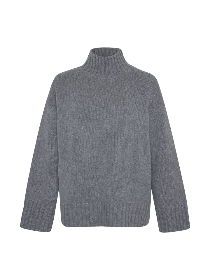 

Style Republic Объемный свитер с высоким воротником свободного кроя из смеси кашемира и шерсти темно-серого меланжевого цвета