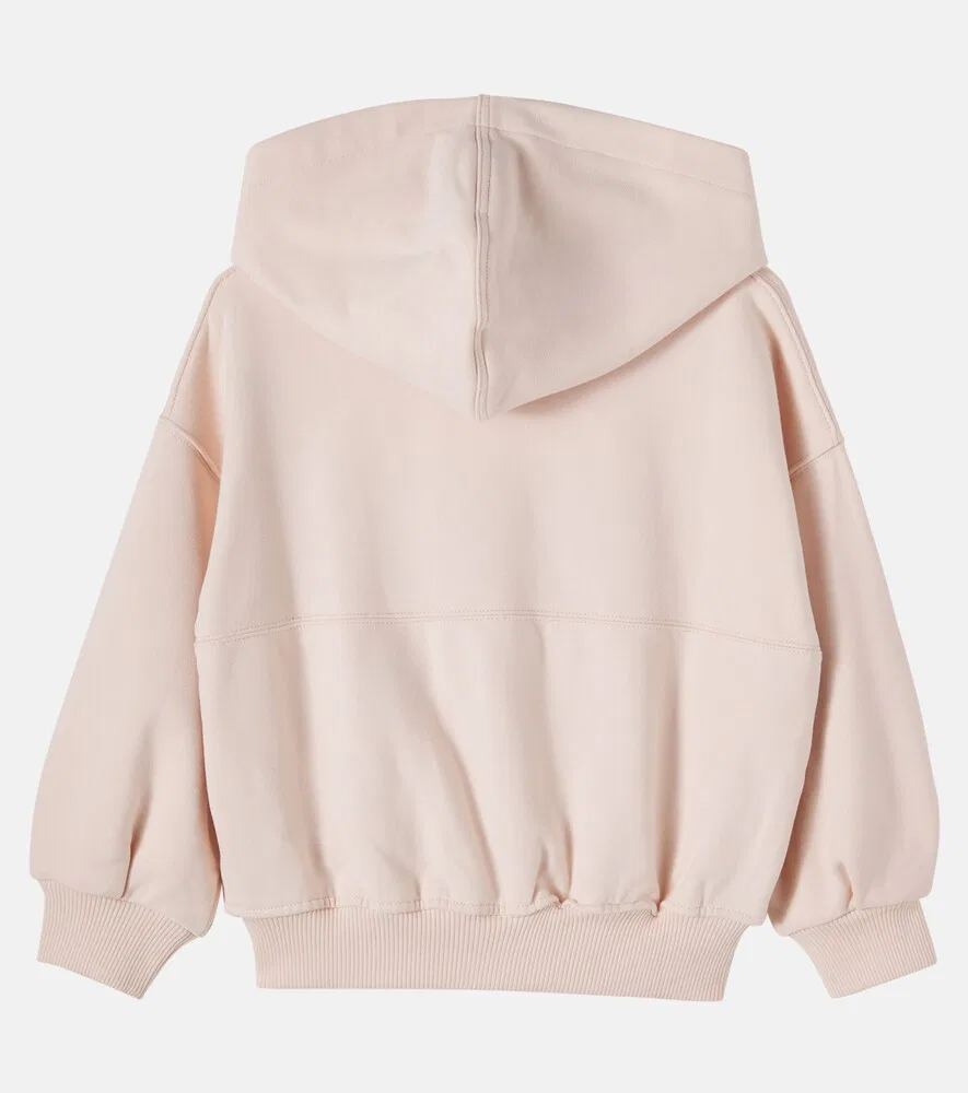 Толстовка на молнии из хлопкового трикотажа с логотипом Chloé Kids, розовый — фото 3
