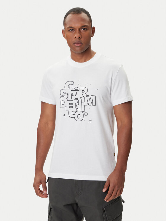 

Футболка regular fit HD Print D26824-D975 G-Star Raw, белый