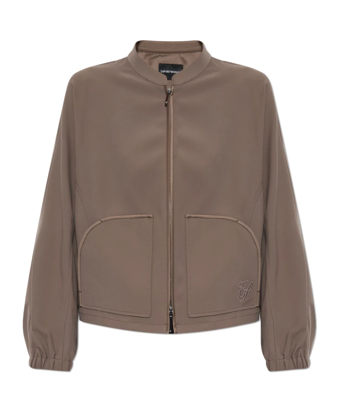 

Куртка с вышитым логотипом Emporio Armani, коричневый