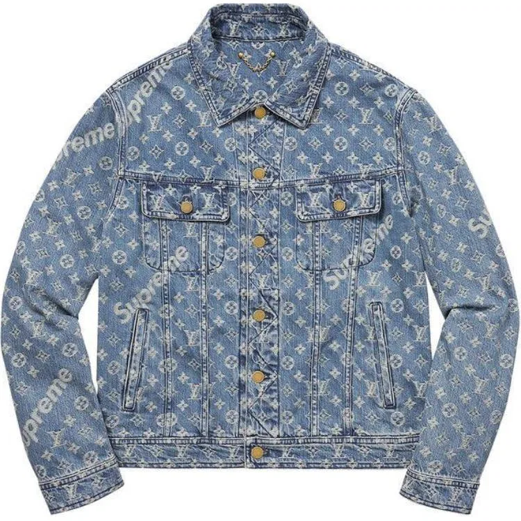 Куртка рабочая Supreme X Jacquard Denim Chore Coat LOUIS VUITTON, Blue