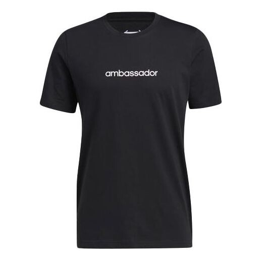 

Футболка adcrs grph t alphabet printing round neck sports short sleeve black Adidas, черный