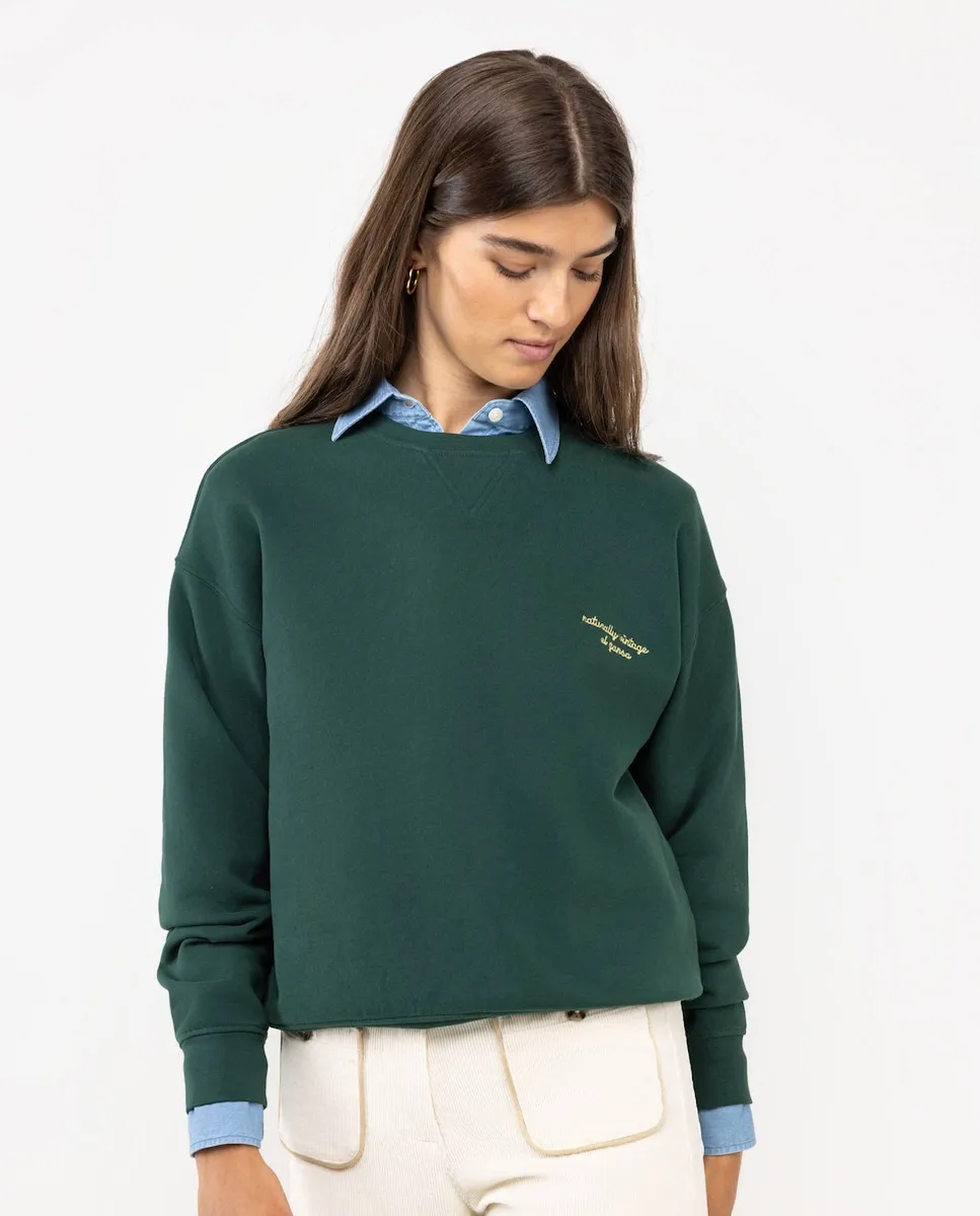 

Женский свитшот однотонный с круглым вырезом El Ganso, зеленый