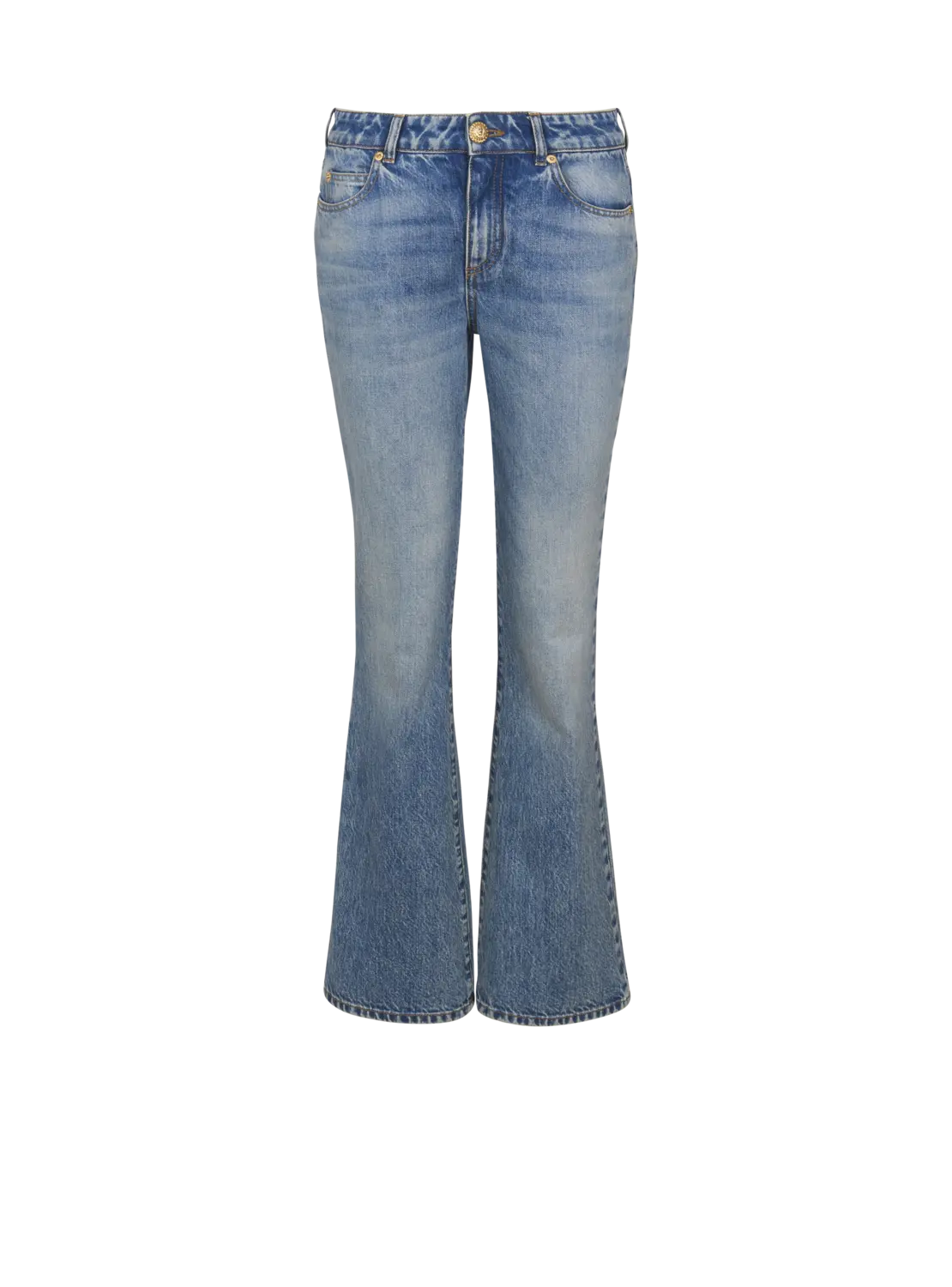 

Джинсы-клеш из денима Balmain, синий