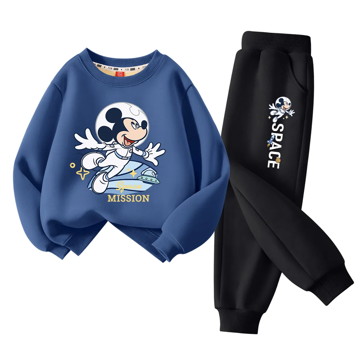 Детская повседневная спортивная толстовка Disney, [Thickened and Fleece-Lined]Di Flight Indigo Blue+Di Flight K Black