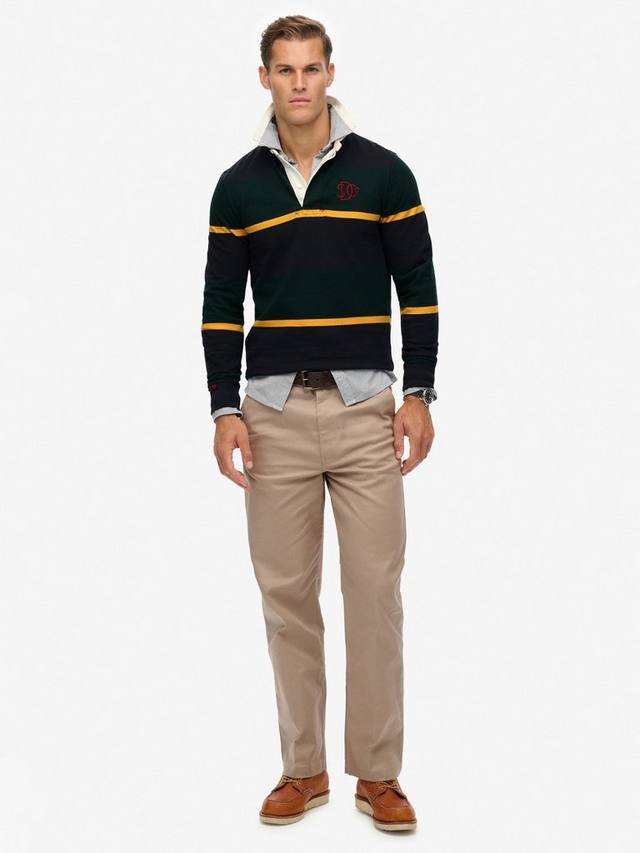 Винтажная регбийка с атлетическими полосками Superdry, Enamel Green — фото 3