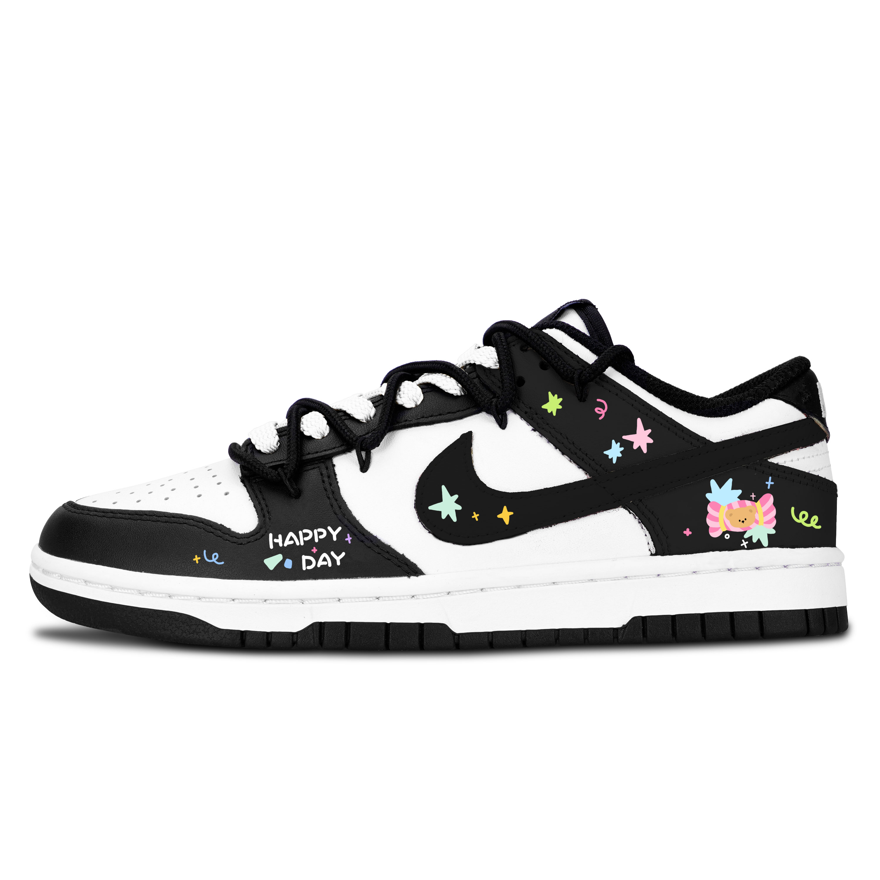 

Dunk White, Candy Star Joy устойчивые к истиранию низкие кроссовки для скейтбординга unisex Nike, черный