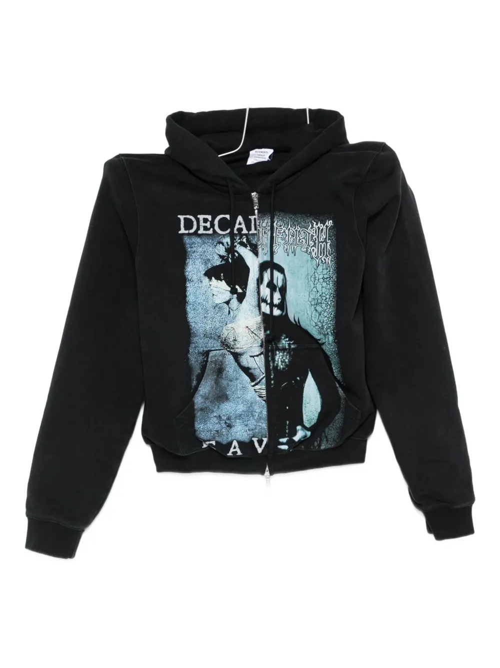 

Толстовка на молнии с графичным принтом Vetements, черный