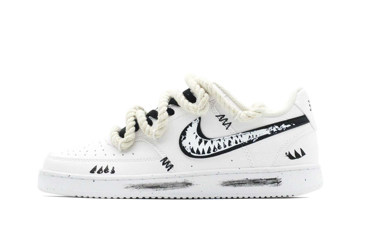 

Кроссовки Nike Court Vision 1 Skateboarding Shoes Men Low-top White/black, черный/белый