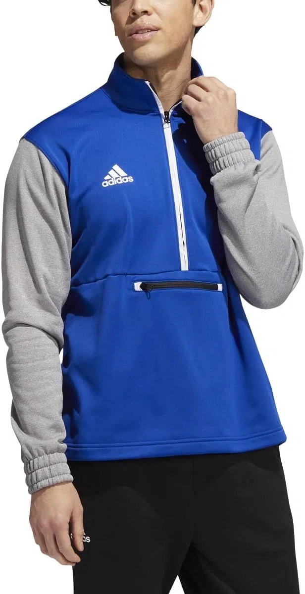 Толстовка с полумолнией adidas, королевский синий/серый/белый