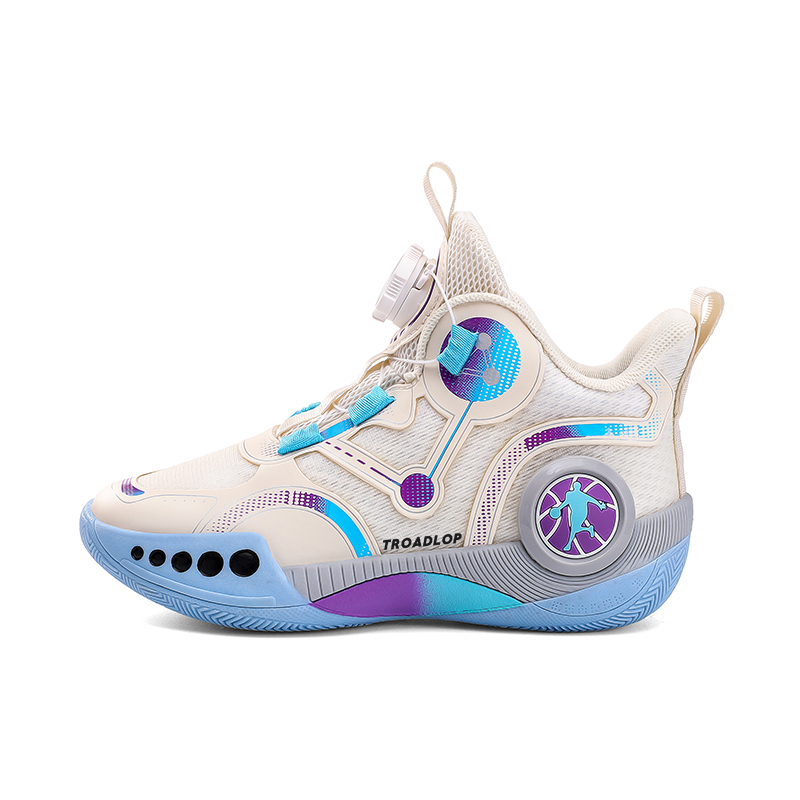 

Баскетбольные кроссовки средней высоты с противоскользящей подошвой и амортизацией для детей TROADLOP, бежевый
