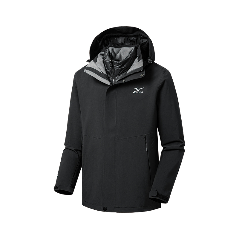 

Термостойкая абразивостойкая дышащая холодостойкая водонепроницаемая ветровка Unisex Mizuno, черный