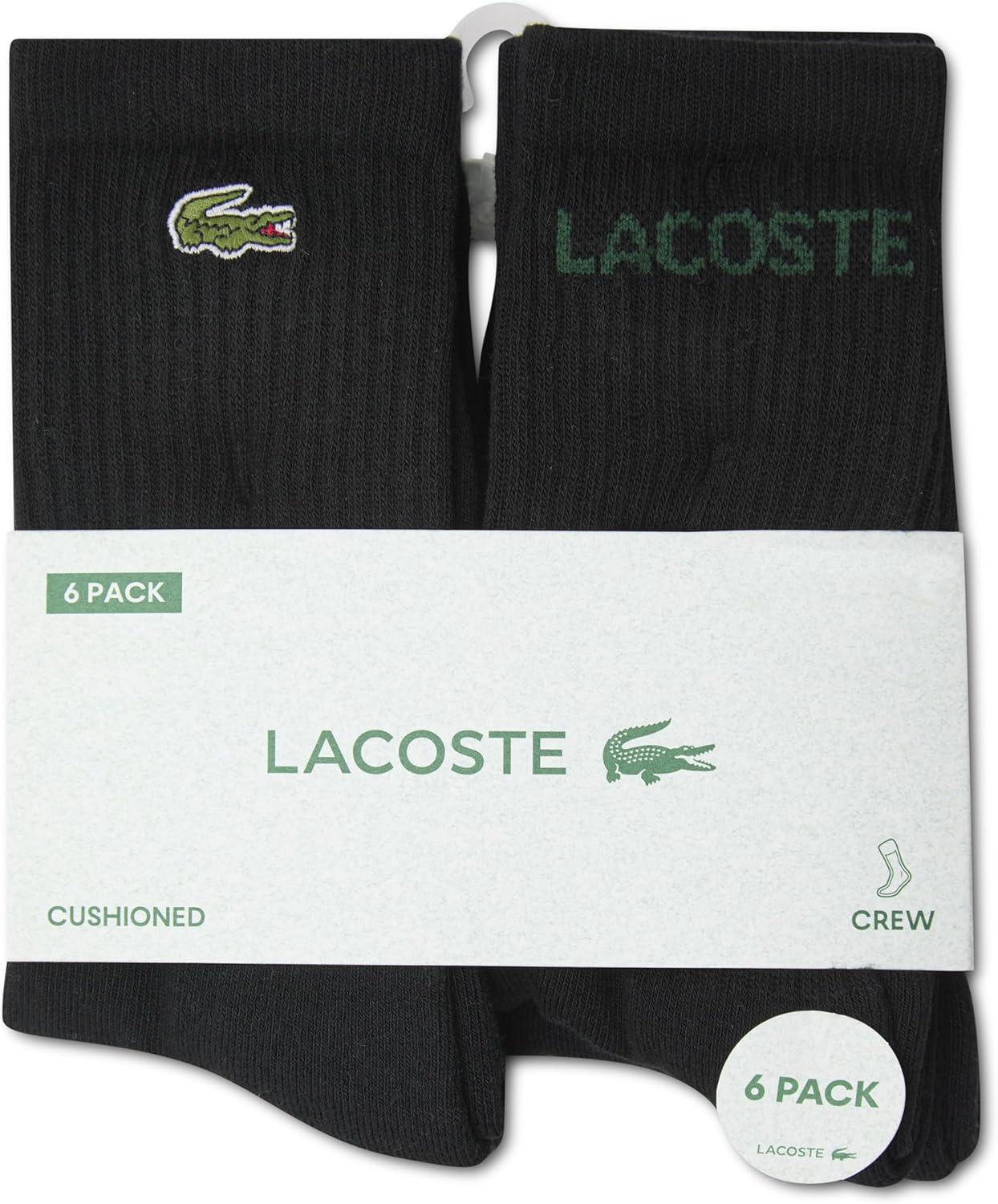 Носки Lacoste для мальчиков, 6 пар, трикотажные, на каждый день, Black/Crew — фото 3