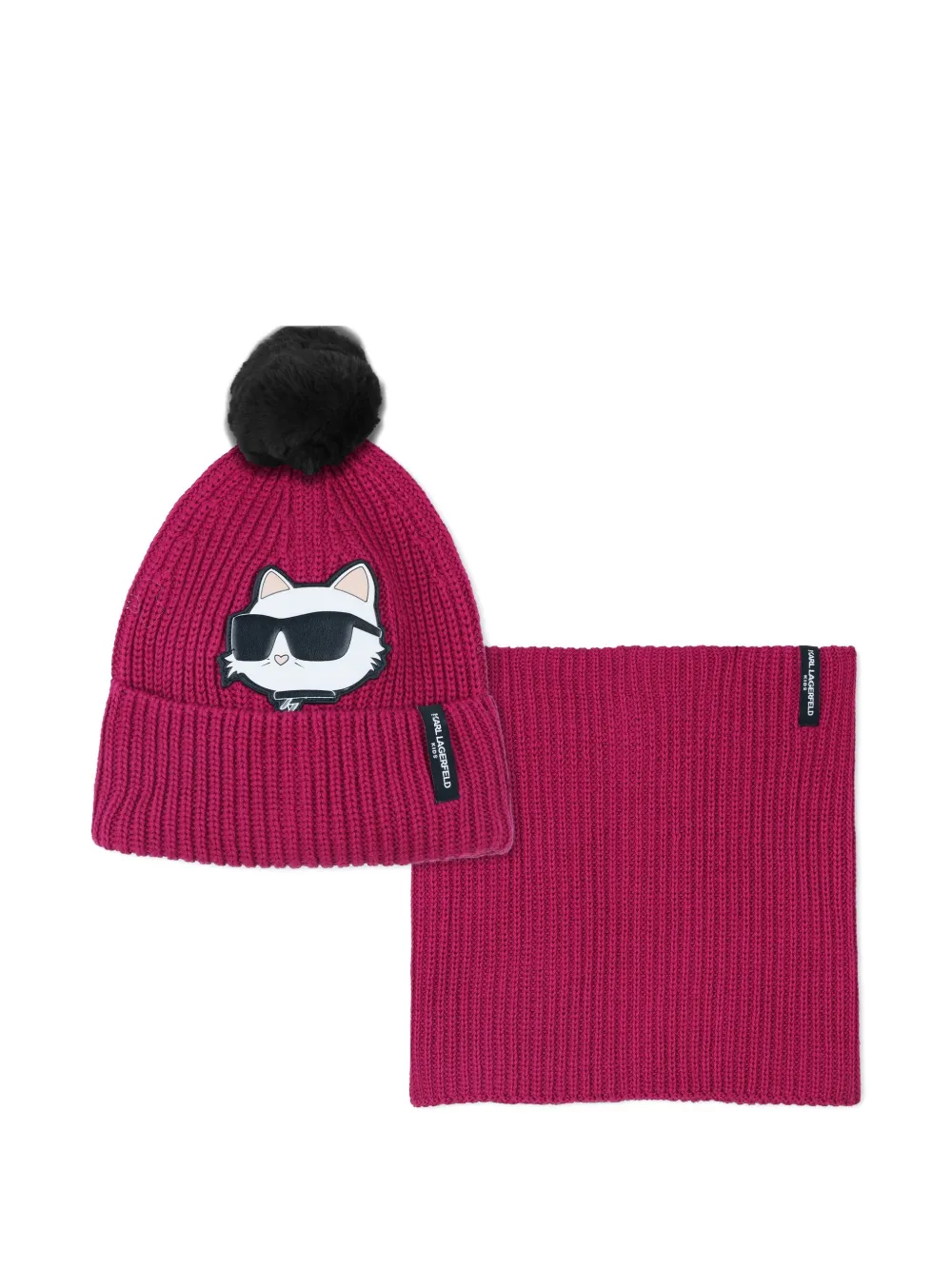 

Шапка бини с аппликацией Choupette KARL LAGERFELD KIDS, розовый