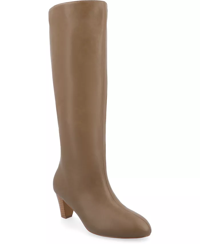 Женские высокие сапоги Jovey на каблуке "кitten heel" Journee Collection, коричневый/бежевый