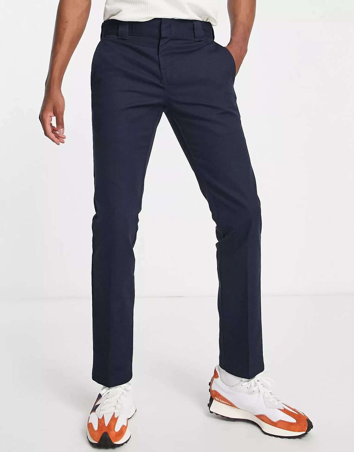 

Темно-синие узкие рабочие брюки-чиносы Dickies 872, Синий, Темно-синие узкие рабочие брюки-чиносы Dickies 872