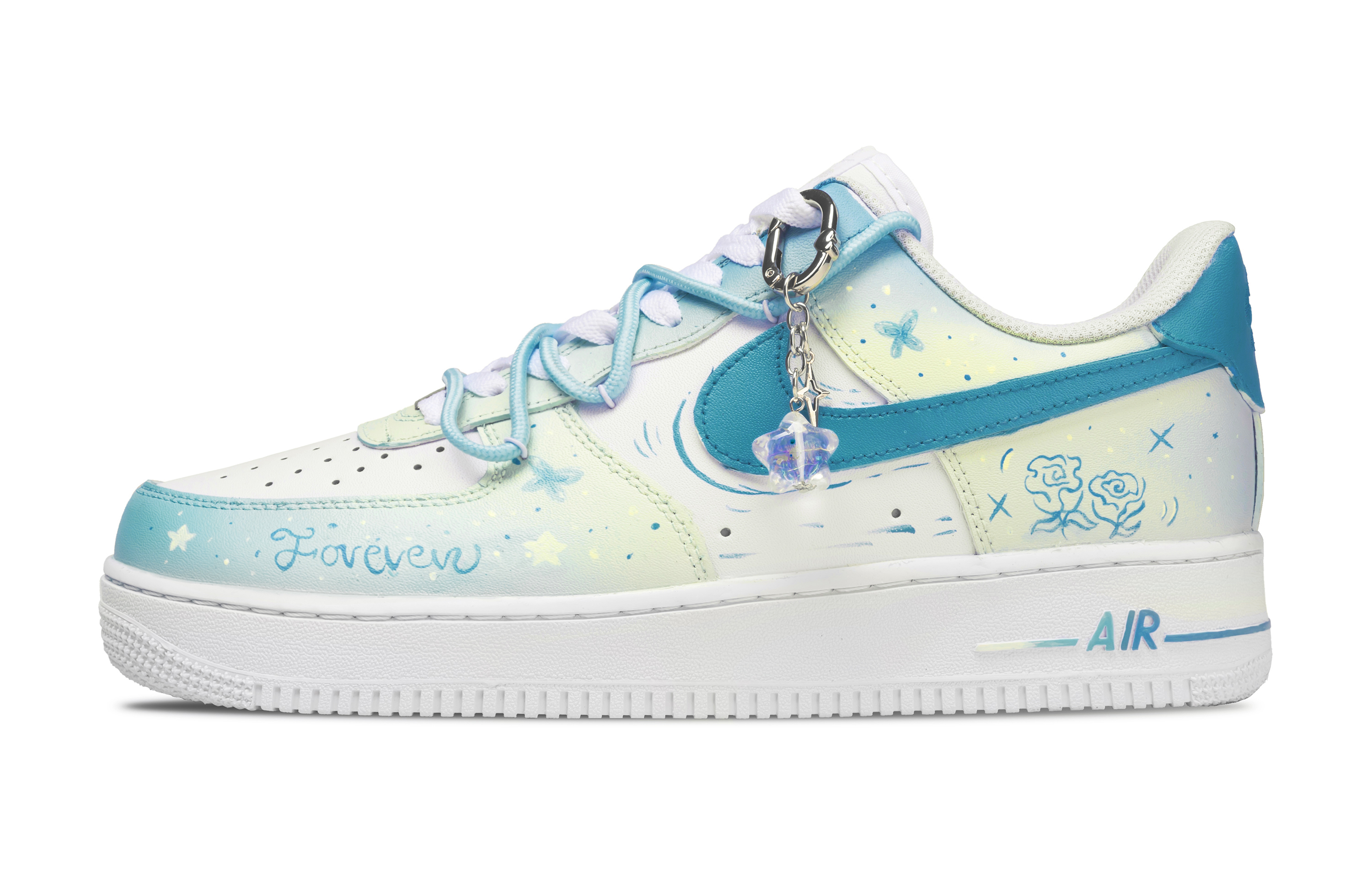 

Nike Кроссовки Air Force 1 Summer Night Dream из синтетической кожи с кожаной стелькой, устойчивые к истиранию и скольжению, низкие