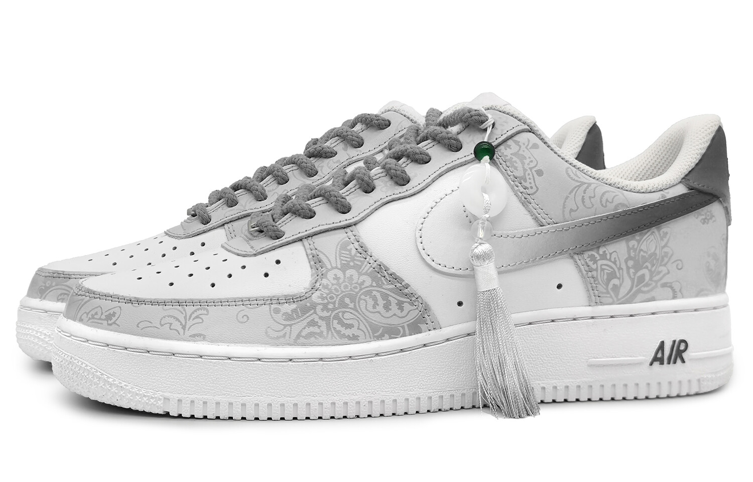 

Кроссовки Nike Air Force 1 Skateboarding Shoes Men Low-top White, серый