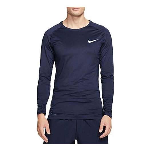 

Спортивная футболка Nike Pro Casual Sports Training Long Sleeves Tight Gym Clothes Navy Blue, синий