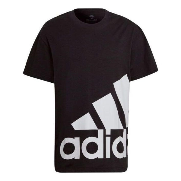 

Футболка Men's adidas Contrasting Colors Alphabet Large Logo Casual Short Sleeve Black T-Shirt, черный