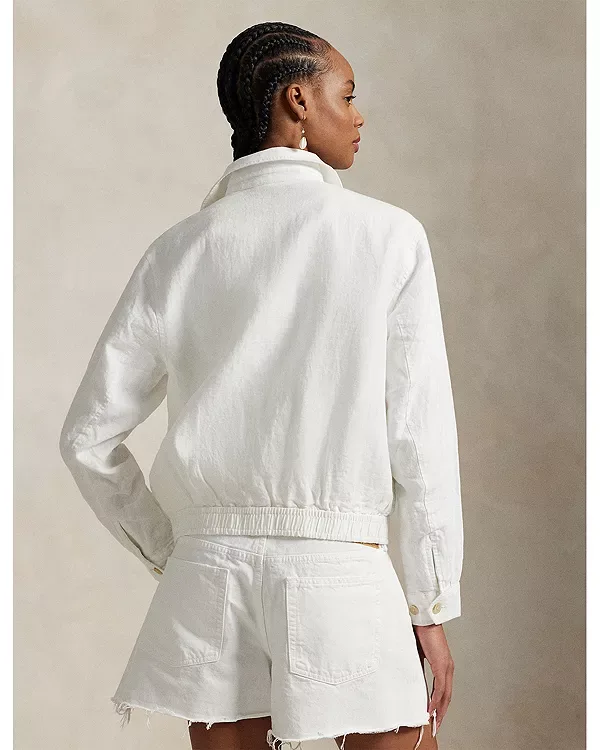 Льняная ветровка Ralph Lauren, White — фото 3