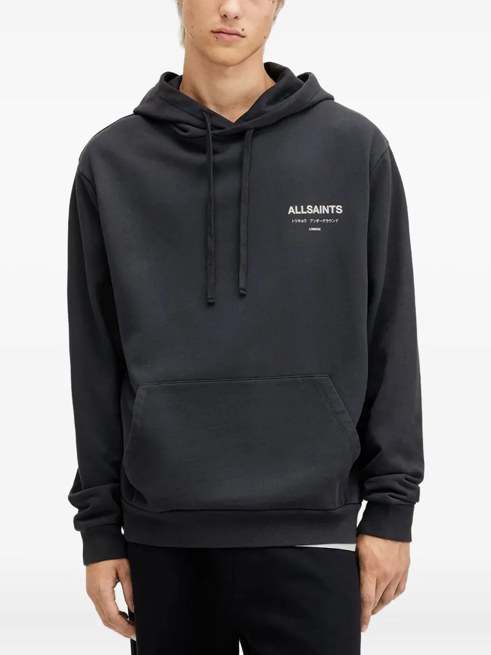 

Худи с принтом логотипа AllSaints, синий
