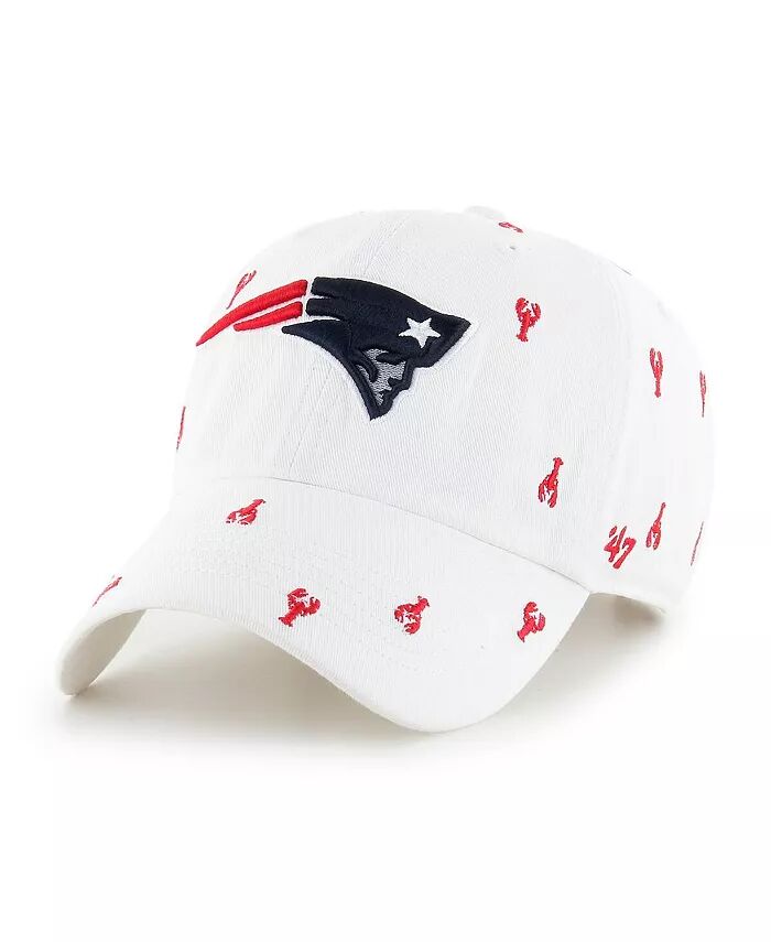 

Мужская и женская белая регулируемая шляпа New England Patriots Confetti Clean Up '47 Brand, белый