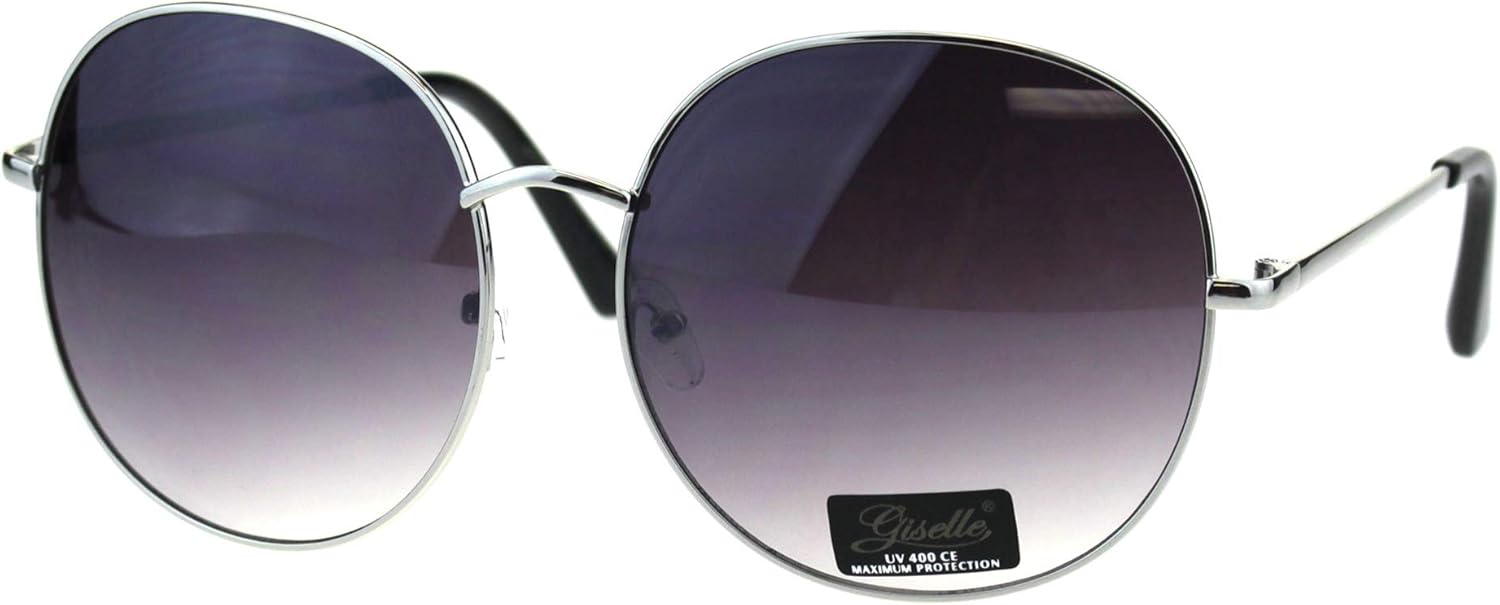 

Женские солнцезащитные очки PASTL, увеличенного размера, круглые, в тонкой металлической оправе, защита от УФ-излучения UV 400, серебристый, дымчатый цвет, Silver (Smoke)