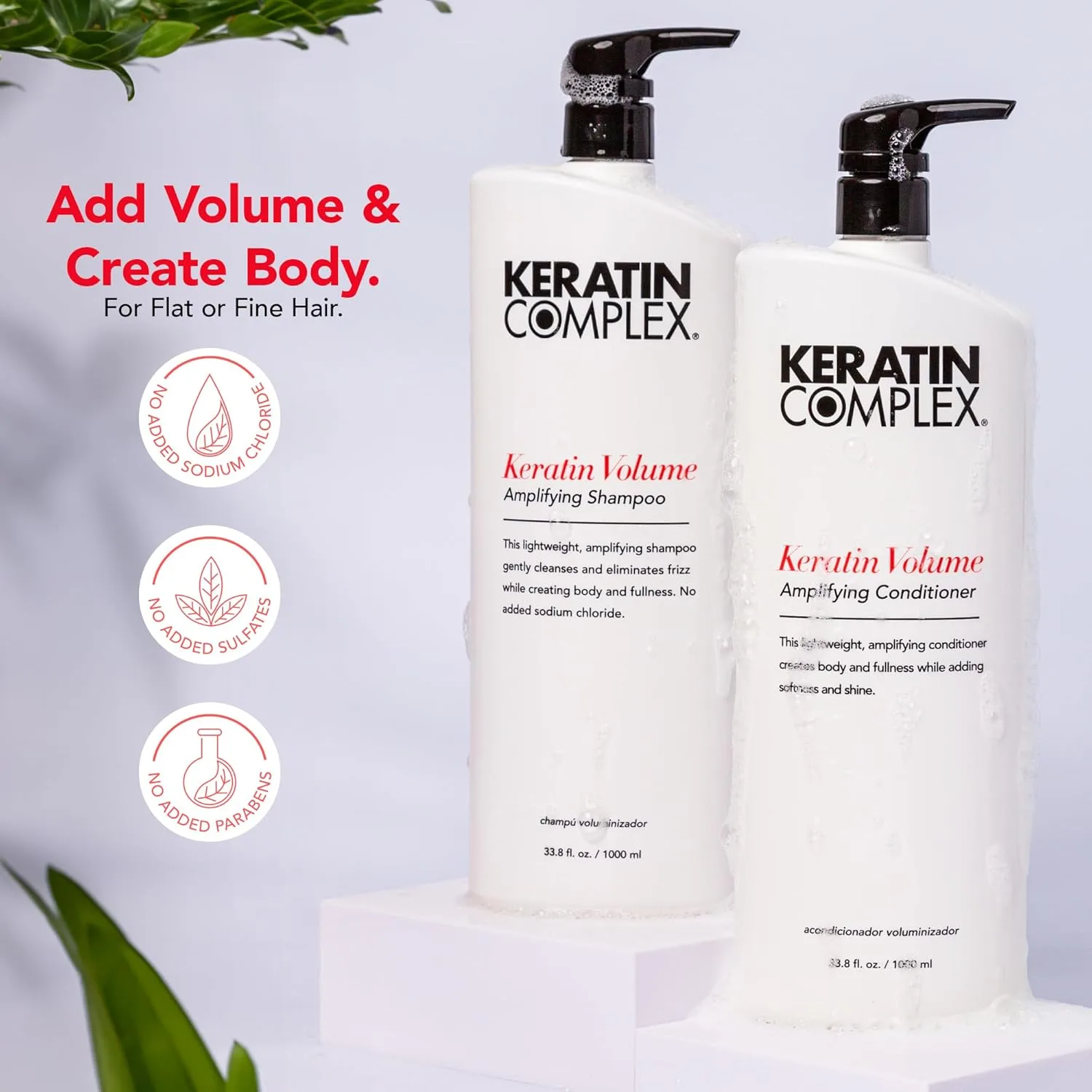 Keratin Complex - Шампунь для придания объема с кератином 1000 мл (2 шт.) — фото 2
