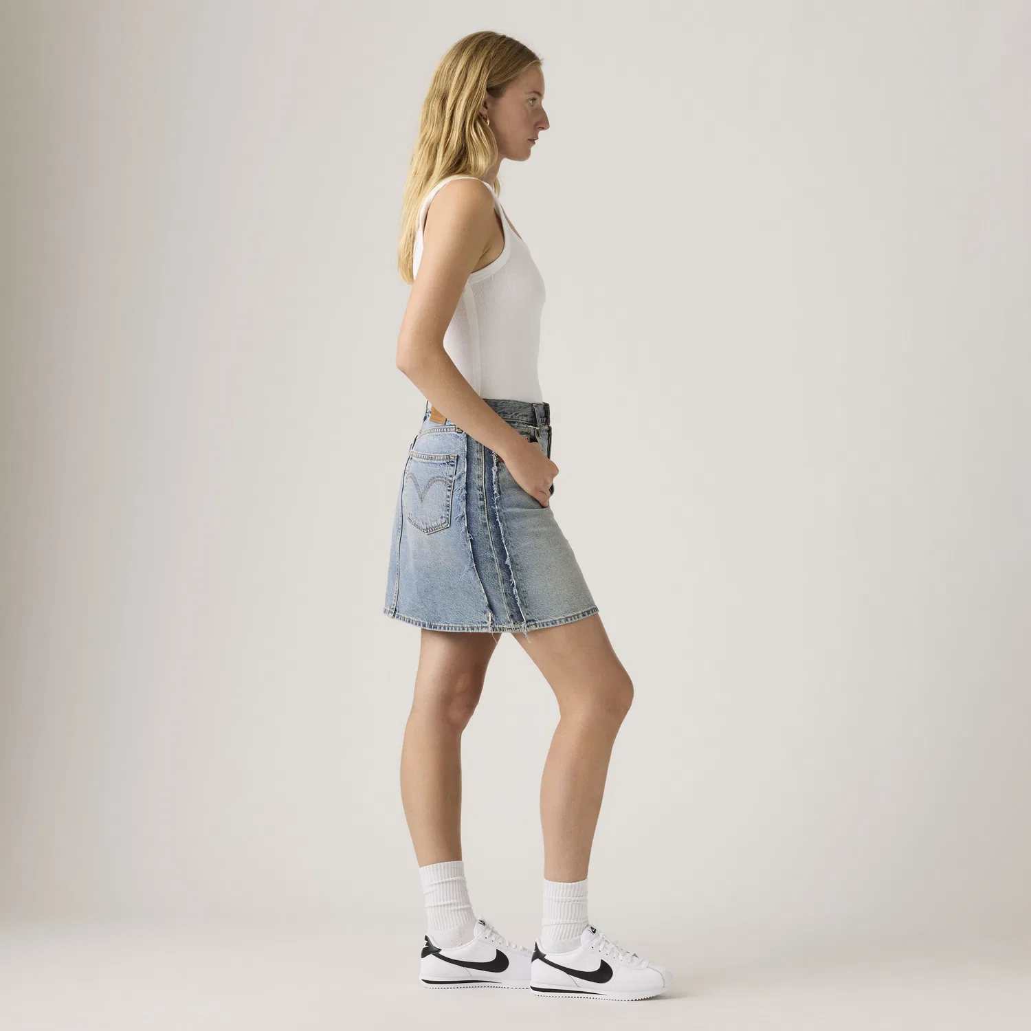 Юбка с деконструированным краем Levi's, Medium Wash — фото 4