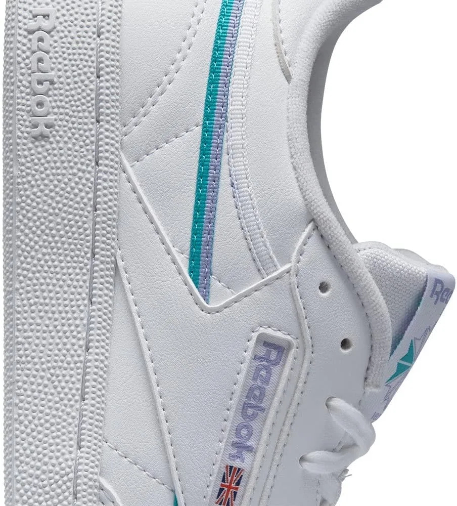 Мужские кроссовки Reebok Club C 85 Vgn, белый/сиреневый/бирюзовый — фото 2