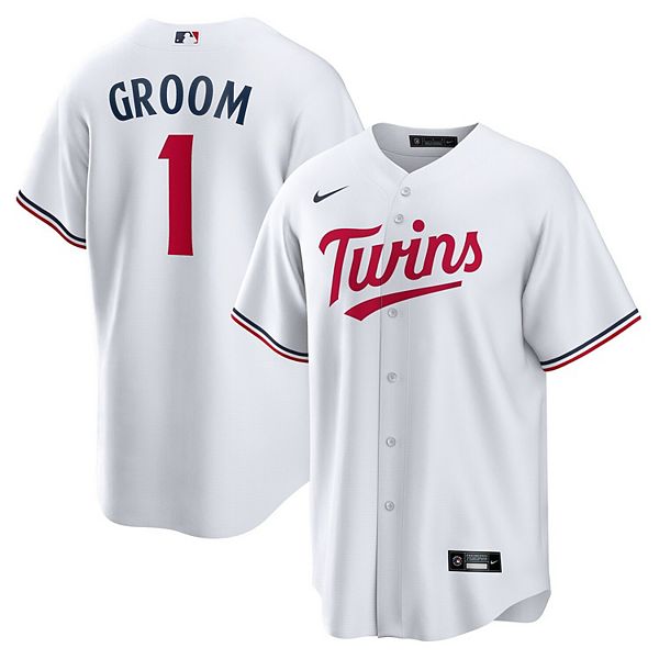 

Мужская белая реплика футболки Minnesota Twins #1 Groom Home Nike