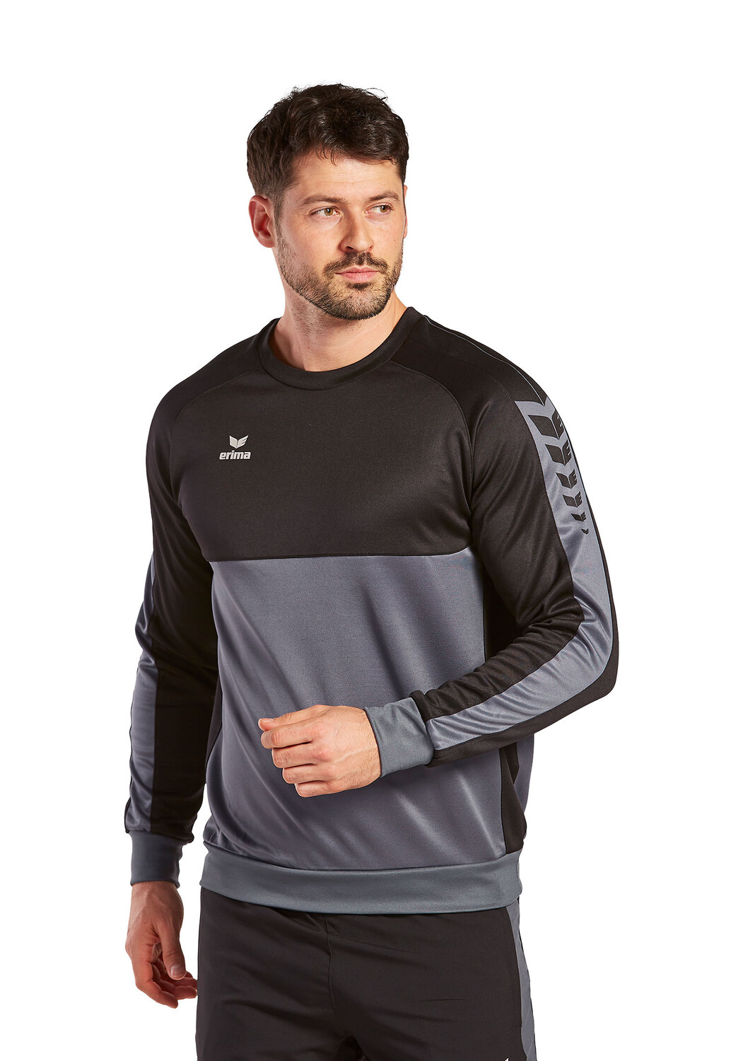 Спортивная футболка erima Six Wings Sweatshirt, сланцево серый/черный — фото 2