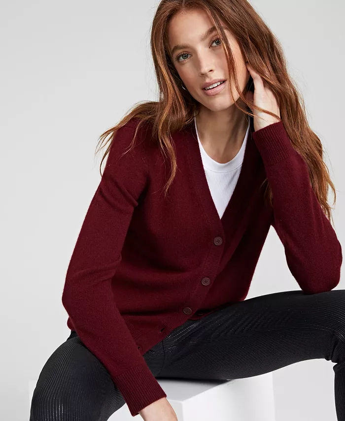 

Женский миниатюрный кардиган из 100% кашемира Charter Club, красный