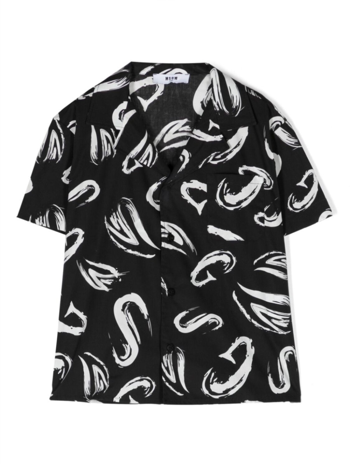 

MSGM Kids рубашка с абстрактным принтом, черный