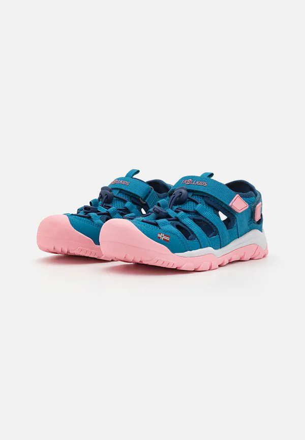 Детские сандалии для ходьбы kristiansand xt унисекс Trollkids, Harbor Blue/ Peony Rose/Madeira Blue — фото 2