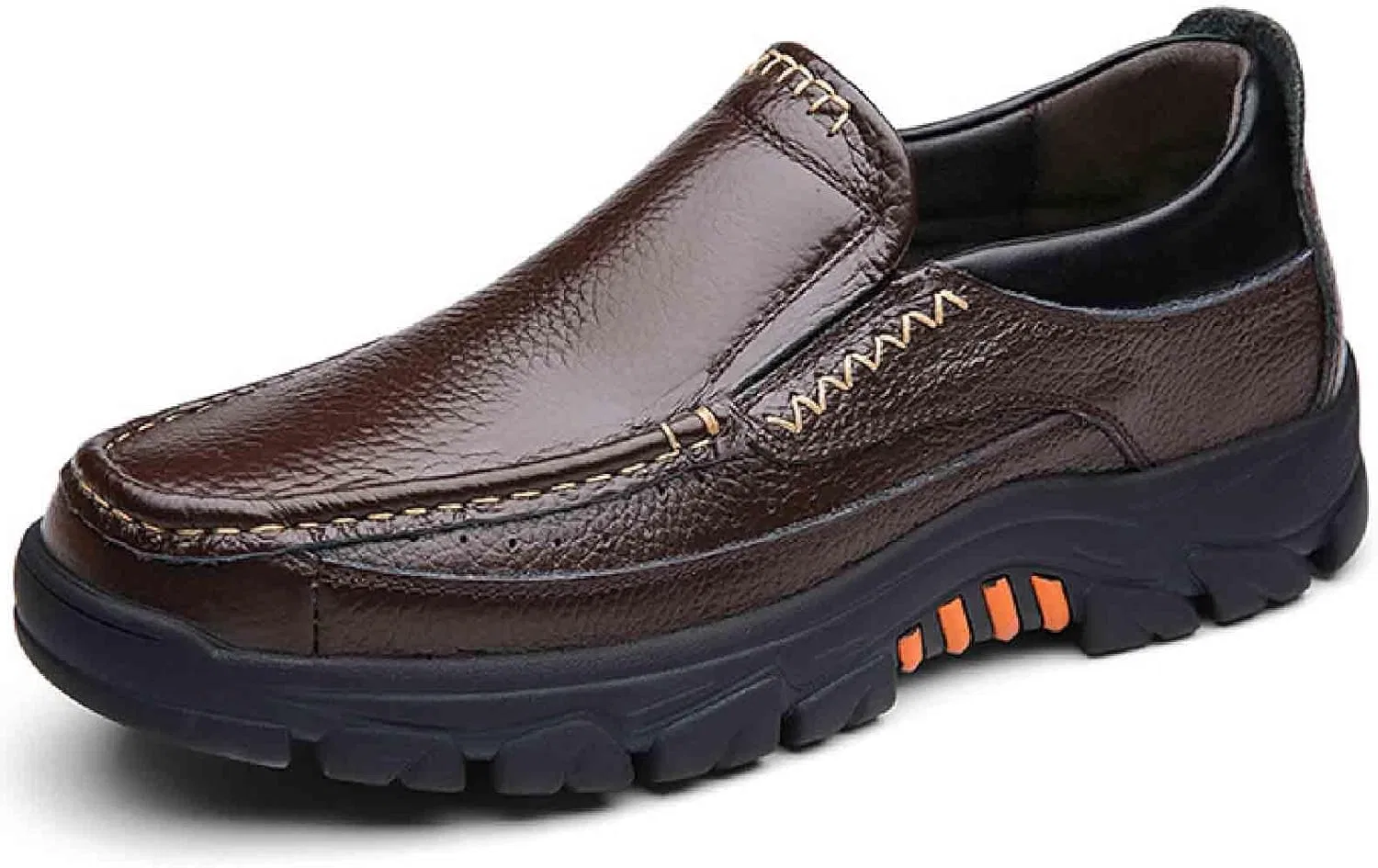 Лоферы кожаные Mens Soft Leather Retro Penny Loafers, коричневый BHDJK