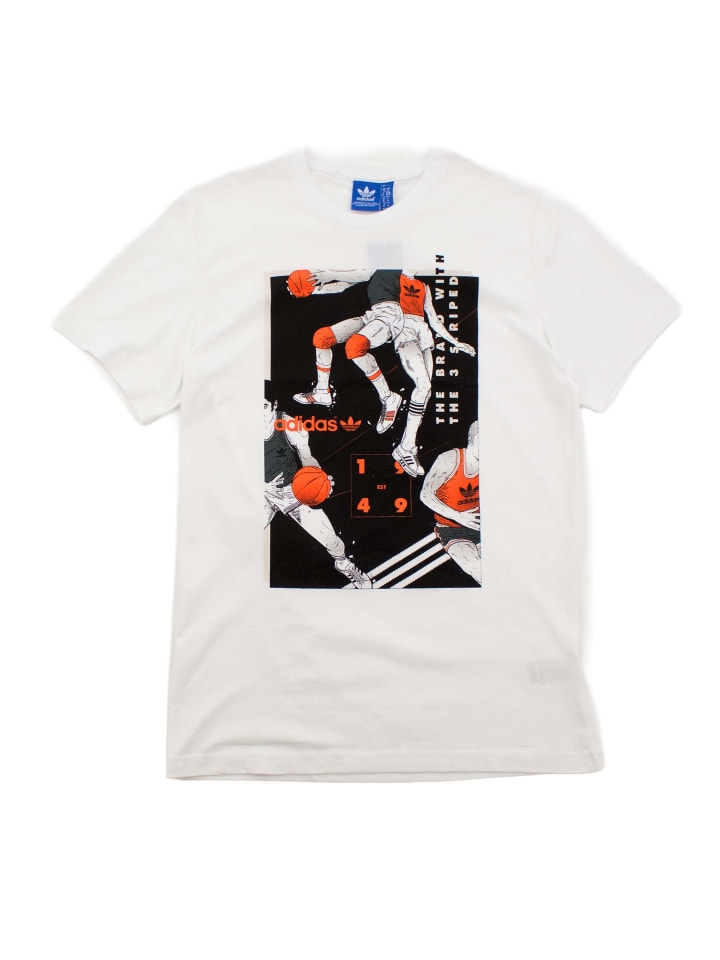 

Баскетбольная футболка с язычком, мужская, белая adidas, Белый, Баскетбольная футболка с язычком, мужская, белая adidas