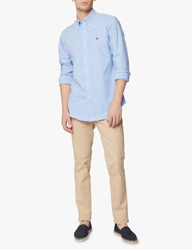 Спортивная рубашка из бистряка Polo Ralph Lauren, цвет Blue/White Check — фото 2